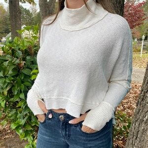 Free People- We The Free Cream Pullover Turtleneck Sweater Size XS